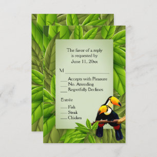 Jungle Toucans RSVP with Entree Selection Invitation