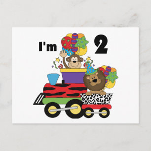 Jungle Train 2nd Birthday T-shirts and Gifts Postcard