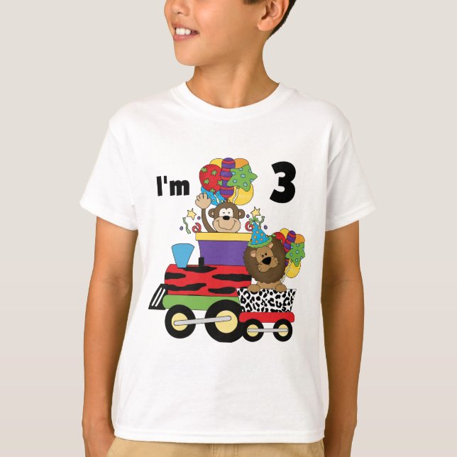 Jungle Train 3rd Birthday Tshirts and Gifts (Front)
