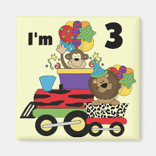 Jungle Train 3rd Birthday Tshirts and Gifts Magnet