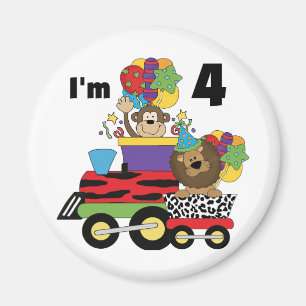 Jungle Train 4th Birthday  Tshirts and Gifts Magnet