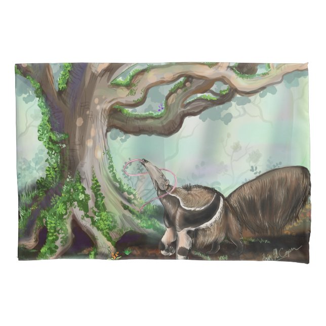 Jungle Tree and Giant Anteater Pillowcase (Front)