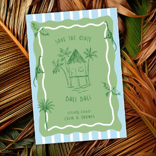 Jungle Tropical Retro Destination Wedding Coastal  Save The Date