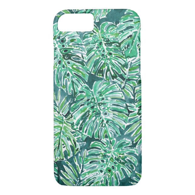 JUNGLE VIBES Green Tropical Monstera Pattern Case-Mate iPhone Case (Back)