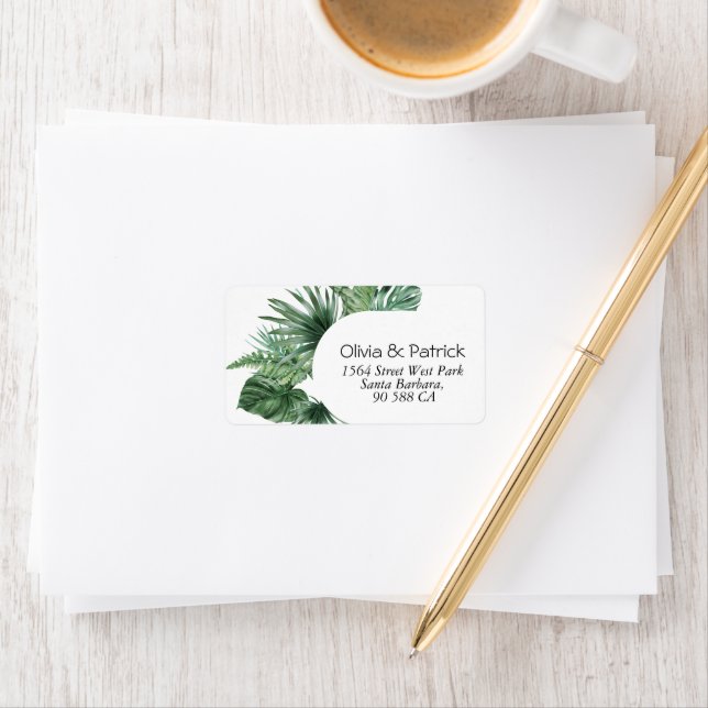 Jungle watercolor boho design label (Insitu)