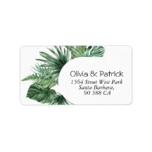 Jungle watercolor boho design label