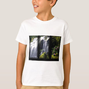 Jungle Waterfall Triptych Digital Art T-Shirt