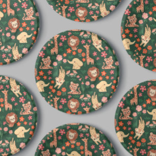 Jungle Wild Baby Animal Tropical Paper Plate