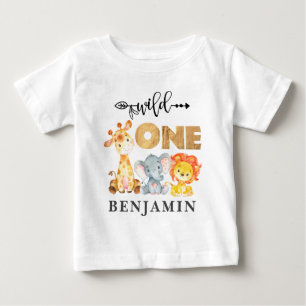 Jungle Wild One 1st Birthday Baby Animals Baby T-S T-Shirt
