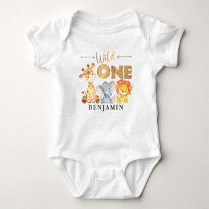 Jungle Wild One 1st Birthday Baby Bodysuit