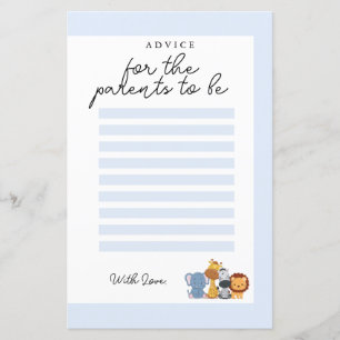 Jungle Wild One Baby Shower Advice for the Parents