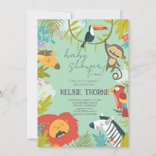 Jungle Wildlife Baby Shower Invitation