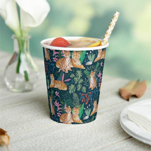 Jungle Wildlife Baby Shower Wild Cats Tigers  Paper Cups (Insitu)