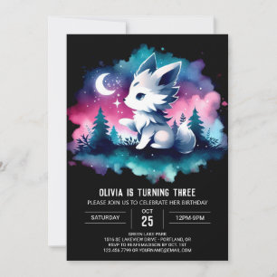 Jungle Woodland Wolf Birthday Invitation