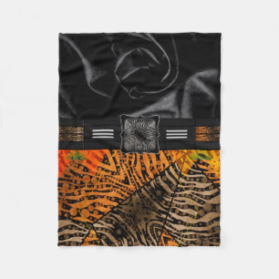 Jungle Zebra Tiger Monogram Fleece Blanket