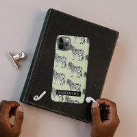 Jungle Zebra Wild Pattern & Personalised Name