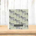 Jungle Zebra Wild Pattern & Personalised Name Wooden Box Sign<br><div class="desc">Jungle Zebra Wild Pattern & Personalised Name</div>