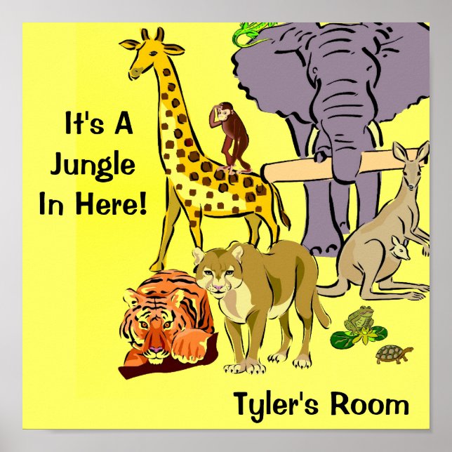 Jungle, Zoo Animals Poster (Front)