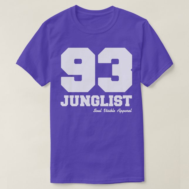 Junglist 93 Drum ampampamp Bass Jungle Music Lover T-Shirt (Design Front)