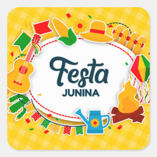 Junina Party Square Sticker