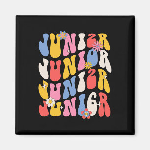 Junior 2026 Retro Groovy Graduation Senior Cl Of 2 Magnet