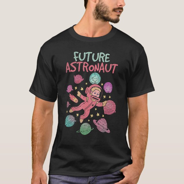 Junior Astronaut Astronomy Space Planets Future As T-Shirt (Front)