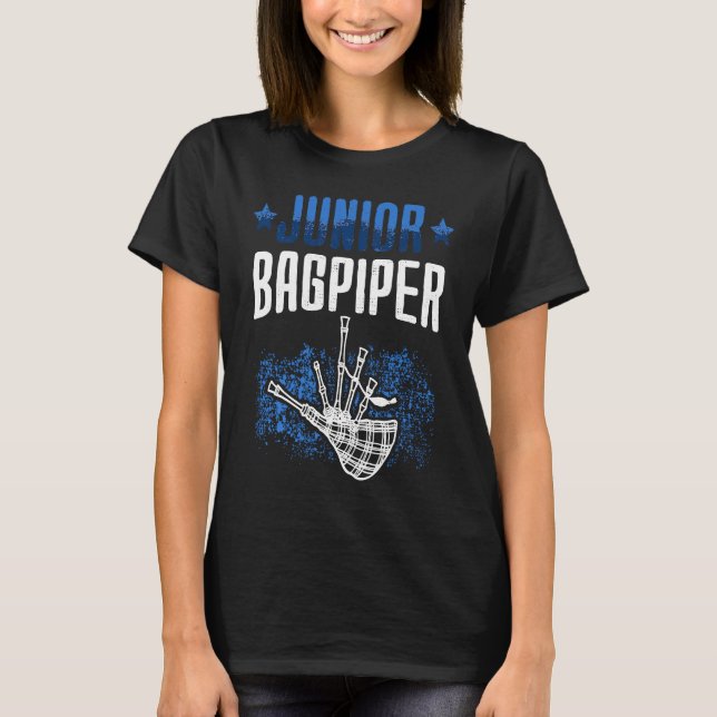 Junior Bagpiper Bagpipes Scottish Bagpipe  1 T-Shirt (Front)