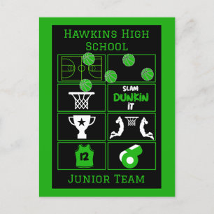 Junior Basketball Players   Postcard