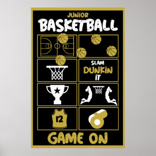 Junior Basketball Players Poster