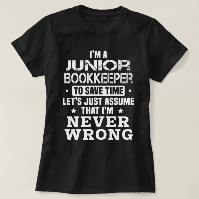 Junior Bookkeeper T-Shirt (Design Front)