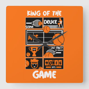 Junior Boys Tennis Player   Square Wall Clock