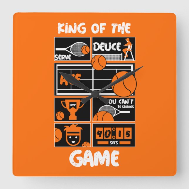 Junior Boys Tennis Player   Square Wall Clock (Front)