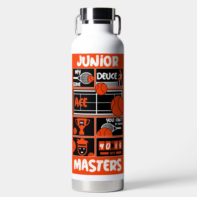 Junior Boys Tennis Player      Water Bottle (Front)