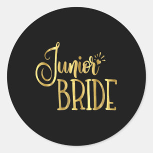 Junior Bride Wedding Party Groom Kids Classic Round Sticker