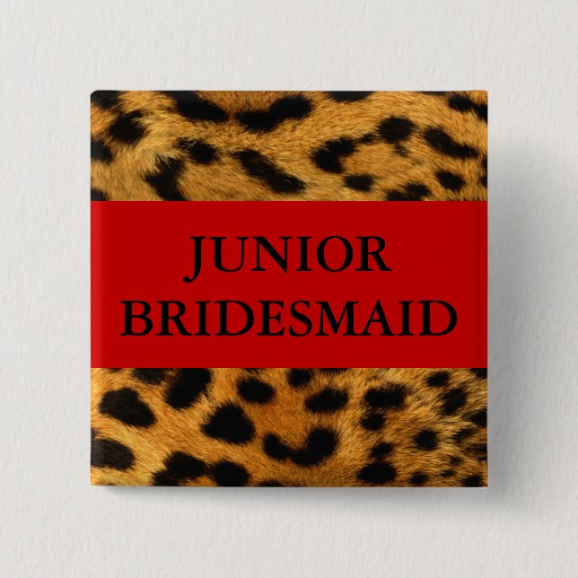 Junior Bridesmaid 15 Cm Square Badge (Front)