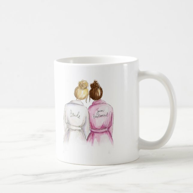 Junior Bridesmaid? Blonde Bun Bride Auburn Maid Coffee Mug (Right)