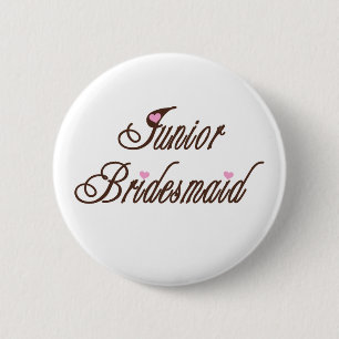 Junior Bridesmaid Classy Browns 6 Cm Round Badge