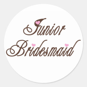 Junior Bridesmaid Classy Browns Classic Round Sticker