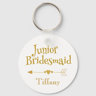 Junior Bridesmaid Gifts Golden Font Key Ring