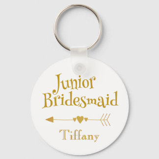 Junior Bridesmaid Gifts Golden Font Key Ring
