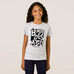 Junior Bridesmaid in black typography, wedding T-Shirt