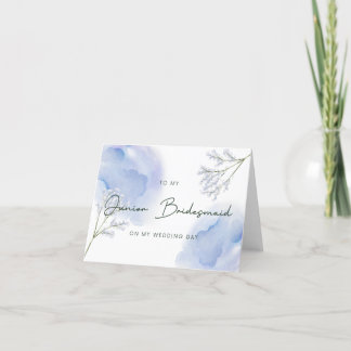 Junior Bridesmaid On The Day Wedding Card
