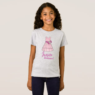 Junior Bridesmaid Pink Bridal Party Dress Girl Tee
