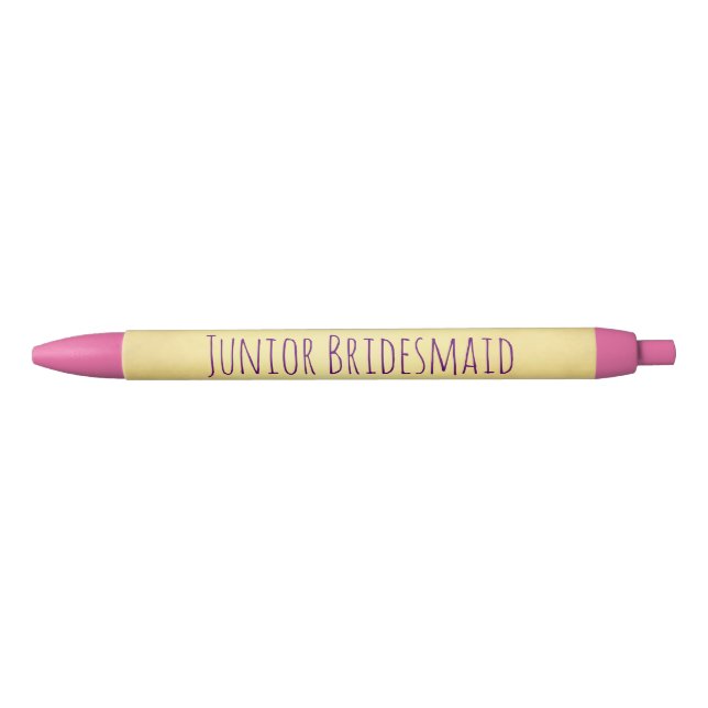 Junior Bridesmaid Souvenir Black Ink Pen (Front)