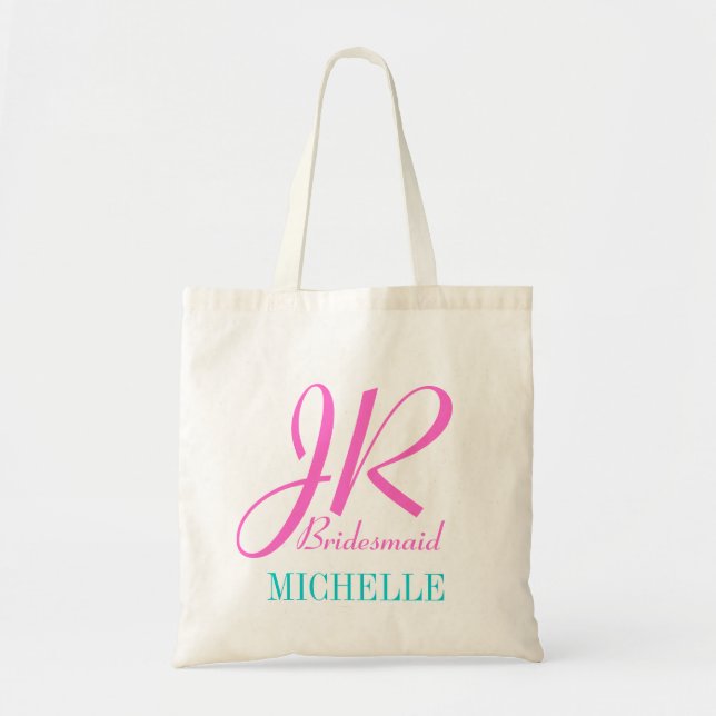 Junior bridesmaid tote bag  personalised with name (Front)