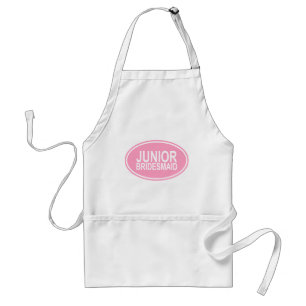Junior Bridesmaid Wedding Oval Pink Standard Apron