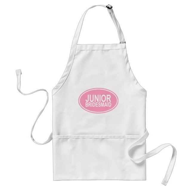 Junior Bridesmaid Wedding Oval Pink Standard Apron (Front)