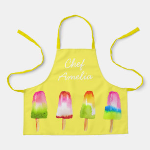 Junior chef popsicles art colourful kids apron