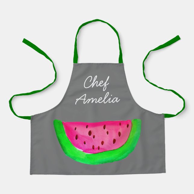 Junior chef watermelon colourful kids apron (Front)
