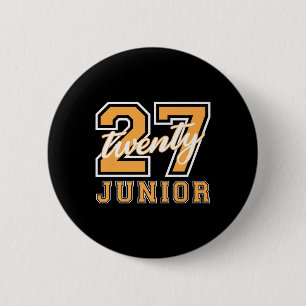 Junior Class 2027 Graduation Back To School Orange 6 Cm Round Badge